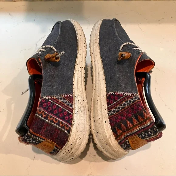 Hey Dude Shoes Wendy Funk Baja Navy Blue Denim Loafer Women's Size 7 - Picture 5 of 9